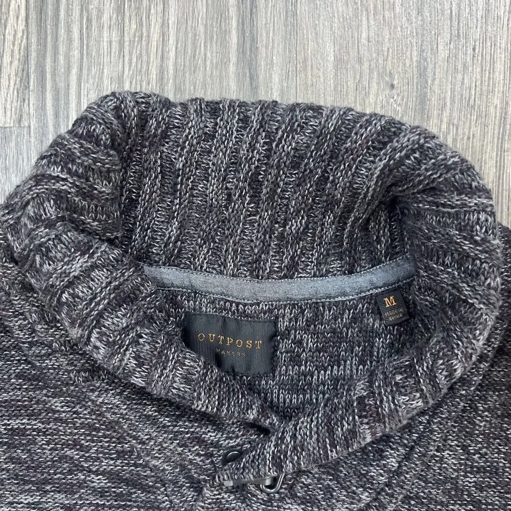 Buckle Outpost Makers Marled Gray Knit Cowl Neck Sweater Size Medium